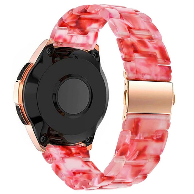 DEALELE Bands Compatible with Samsung Galaxy Watch 7 / FE / 6/6 Classic / 5/5 Pro / 4/4 Classic / 3 41mm, 20mm Colorful Resin Replacement Strap for Huawei GT3 42mm Women Men (Peach red) - Image 2